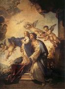 Luca Giordano Holy Ana and the nina Maria Second mitade of the 17th century oil painting